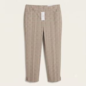 NWT Chicos Womens M Preppy Old Money Office Siren Plaid Brigitte Slim Ankle Pant